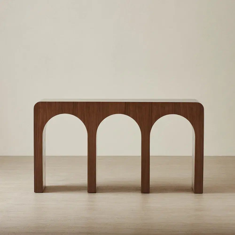 Costanza Mocha Walnut Brown Wooden Console Table