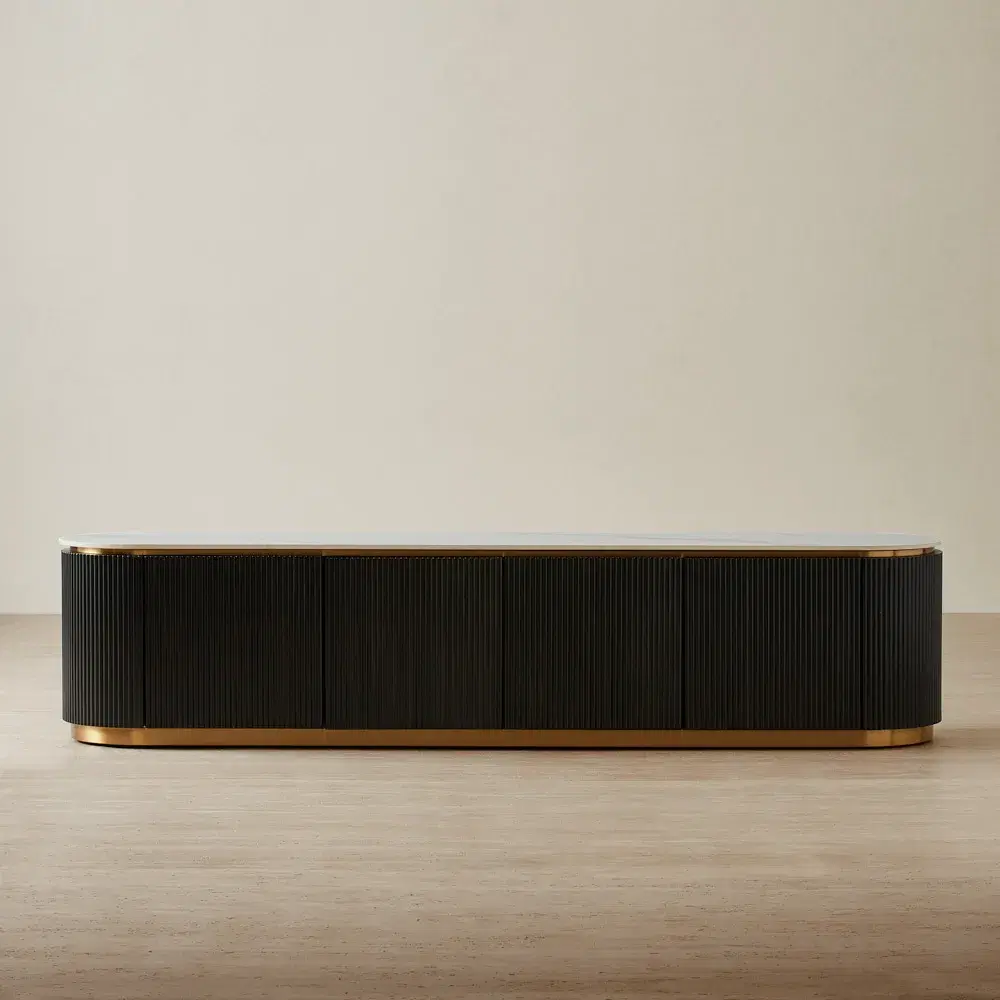 Archie White Sintered Stone Entertainment Unit