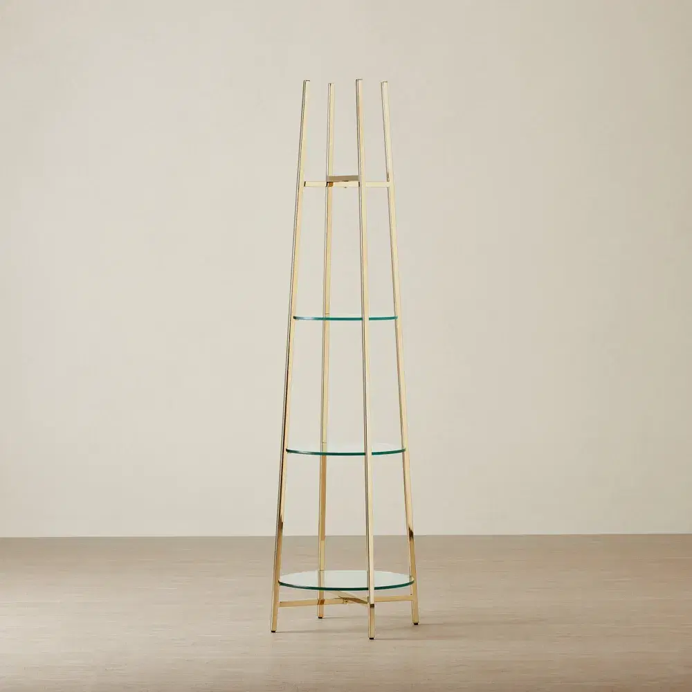 Ruby Tiered Shelf - Polished Champagne Gold