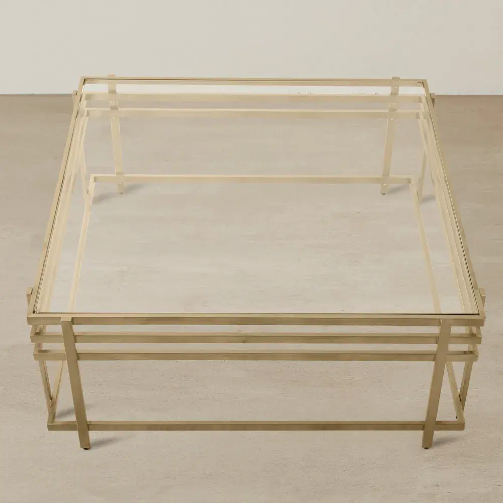 Grazia Brushed Champagne Gold Stainless Steel Coffee Table