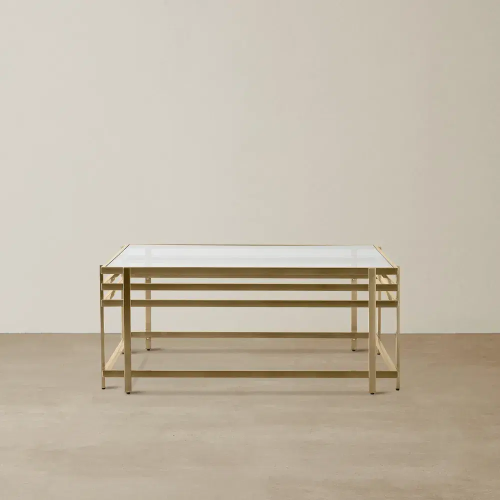 Grazia Brushed Champagne Gold Stainless Steel Coffee Table
