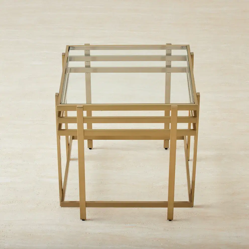 Grazia Brushed Champagne Gold Stainless Steel Side Table