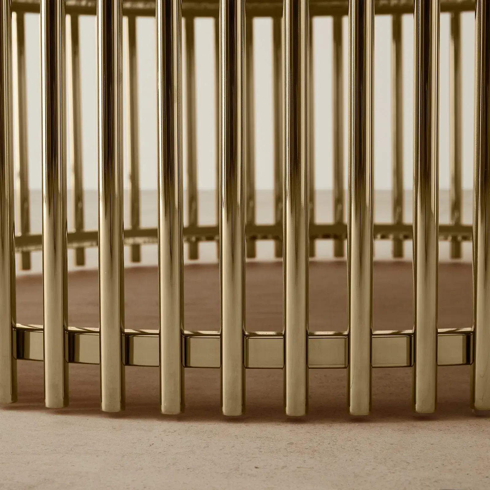 Amaya White Sintered Stone Coffee Table - Champagne Gold Legs