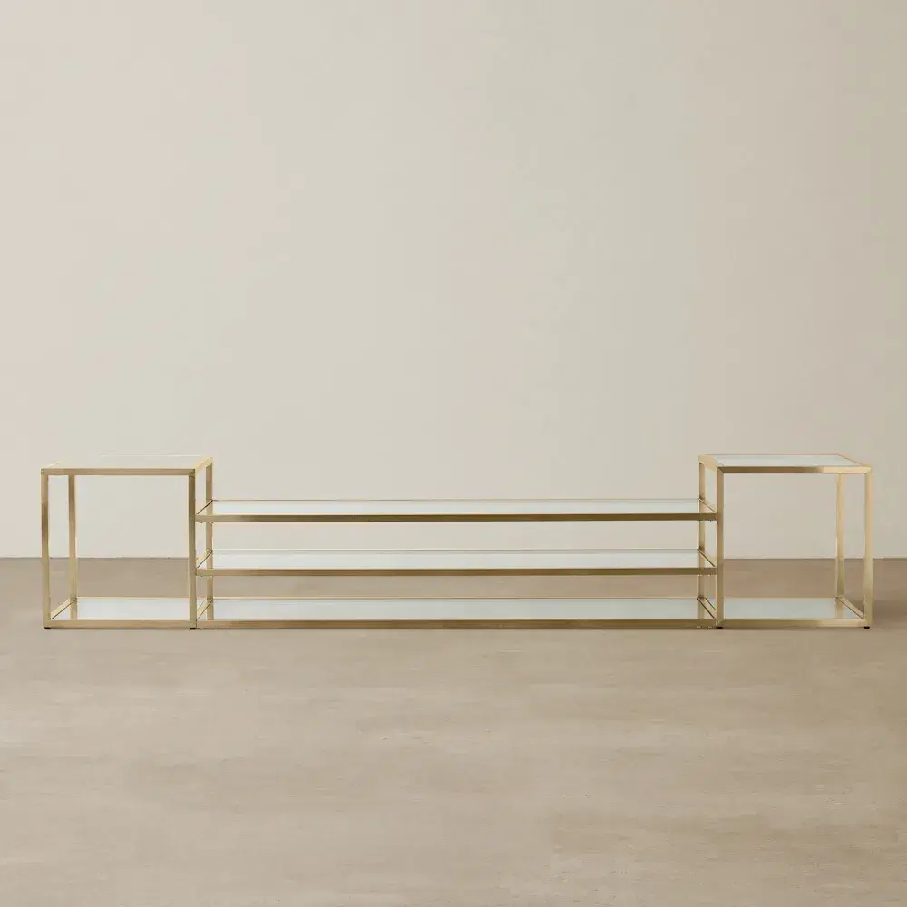 Tinsley Brushed Champagne Gold Stainless Steel Entertainment Unit