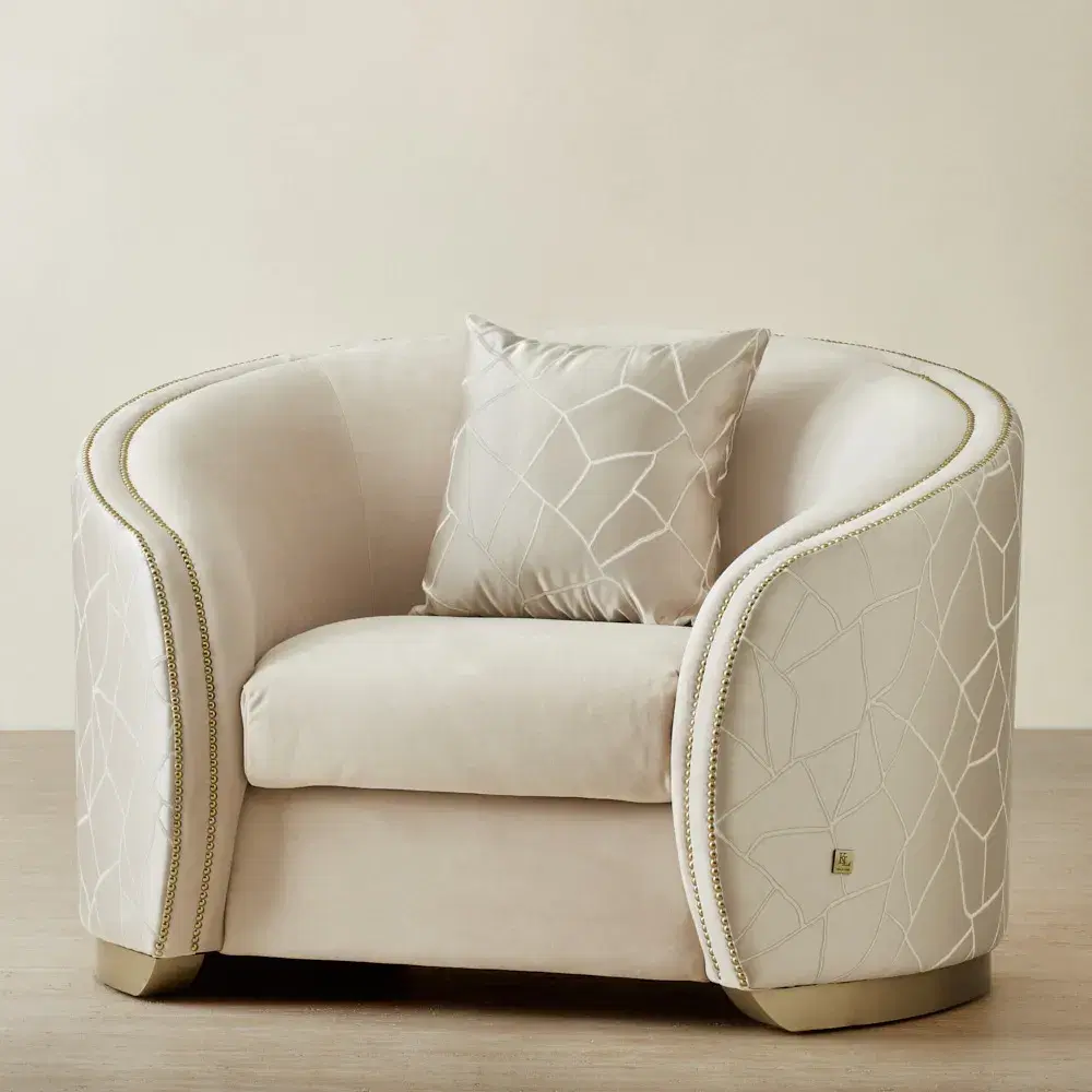 Hyacinth II Cream Velvet Occasional Chair