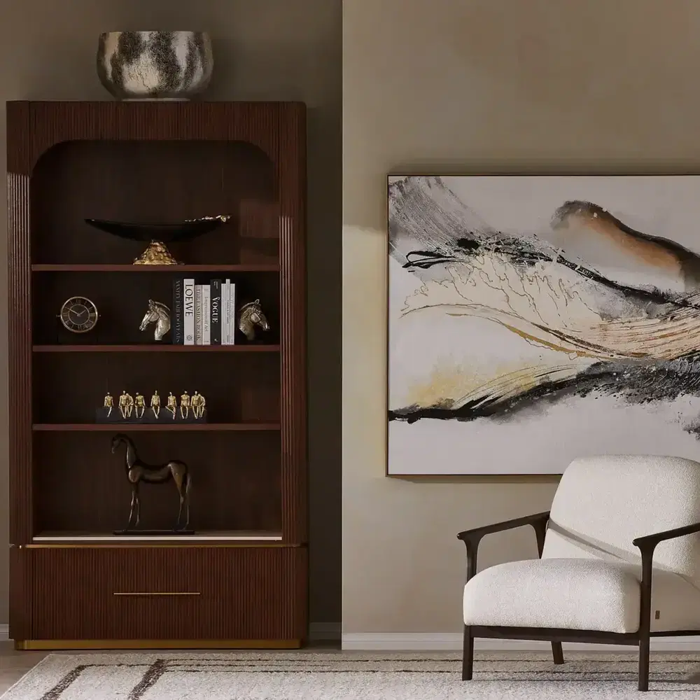 San Pierre Walnut Veneer Bookshelf