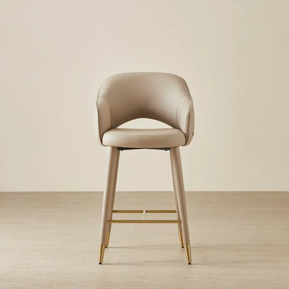Adrianna Sand Beige Vegan Leather 67cm Counter Stool