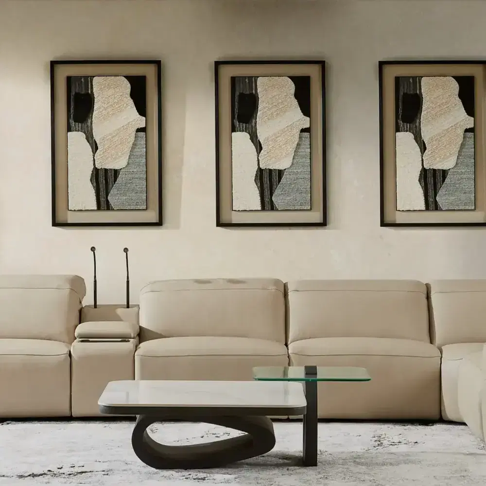 Kazan Paper Pulp Shadow Box with Black Frame