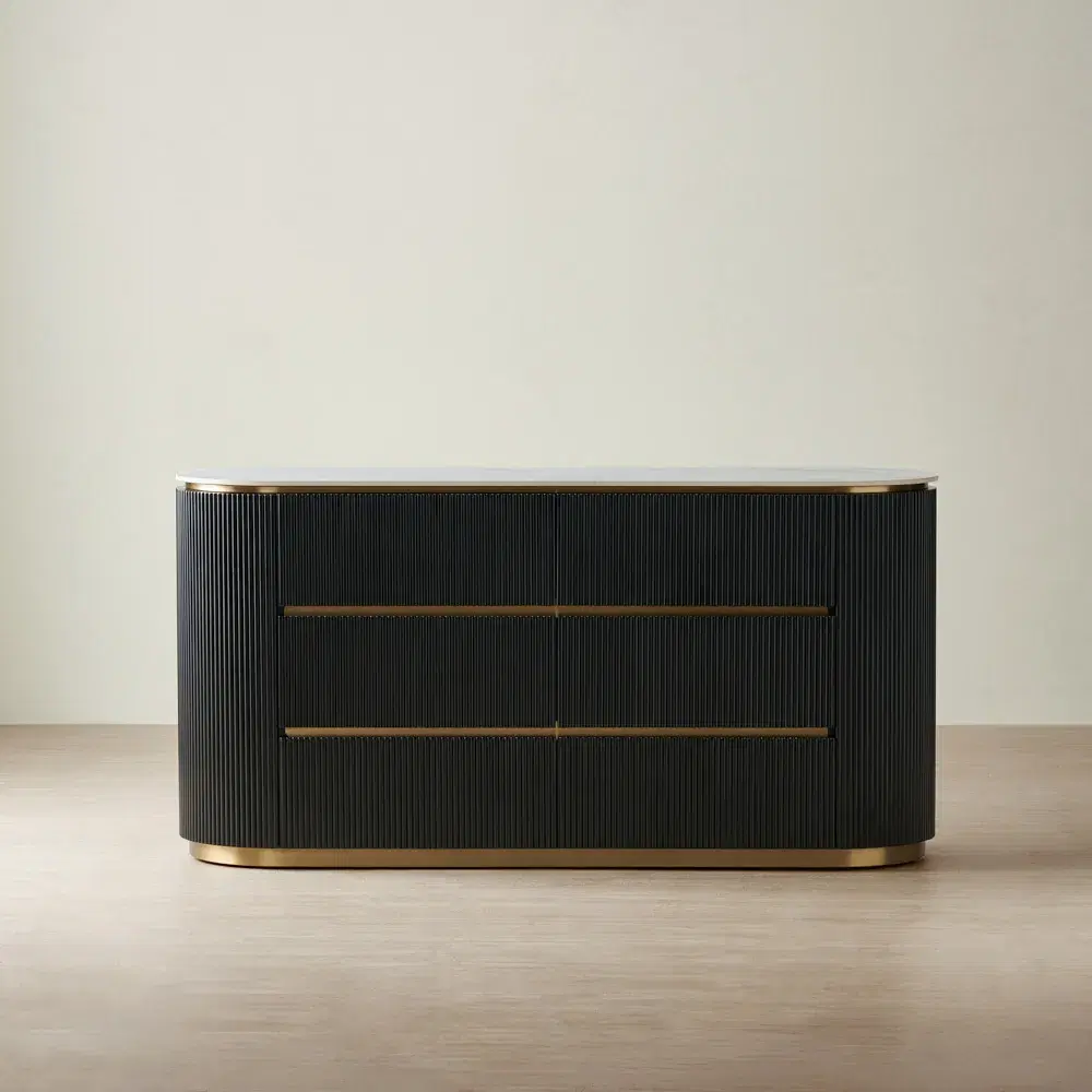 Archie White Sintered Stone 6-Drawer Dresser