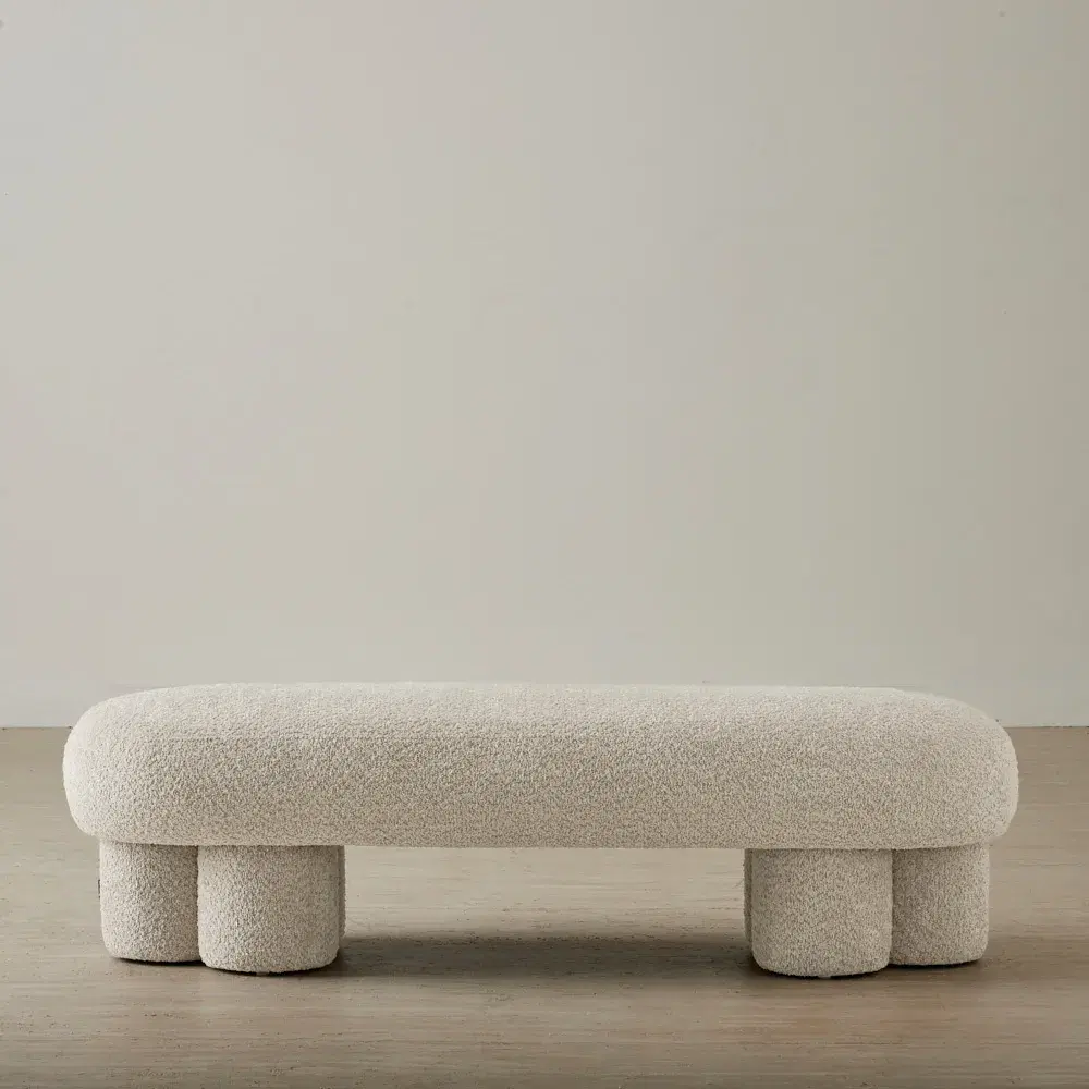 Estelle Stone Cream Ottoman