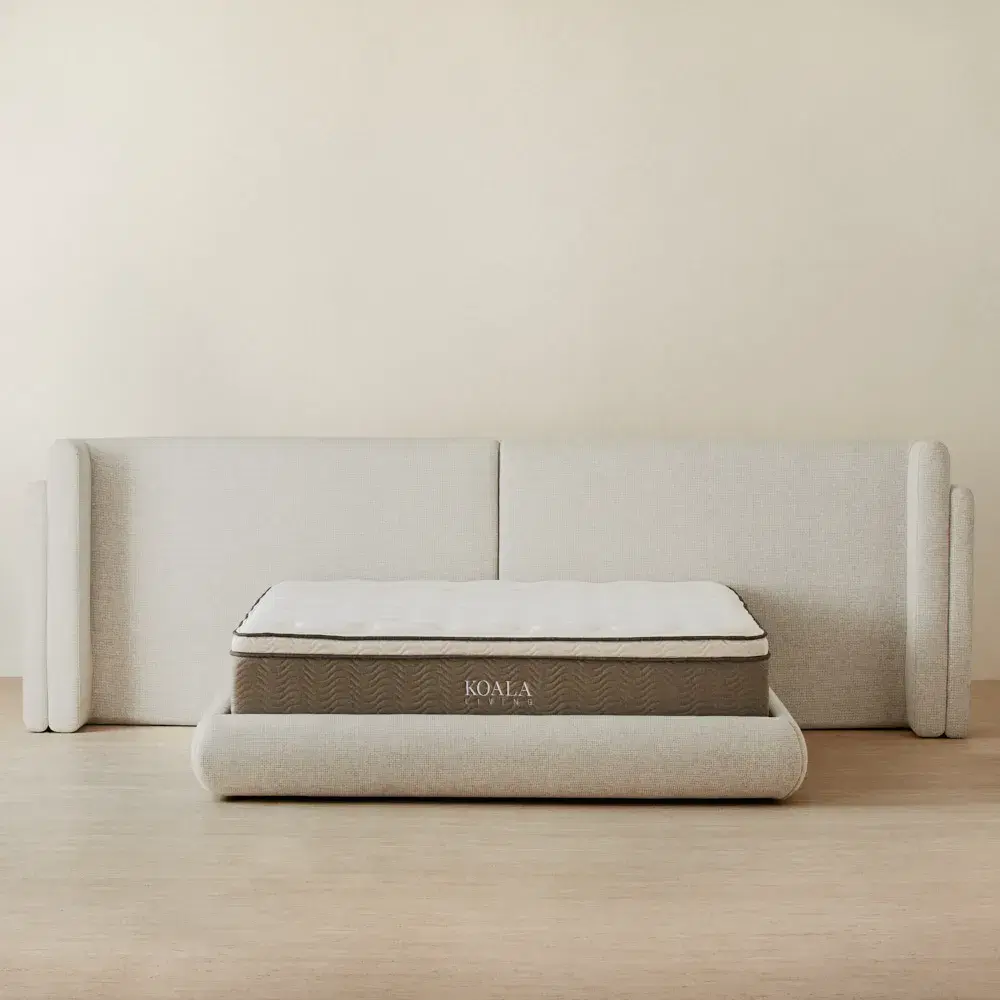 Clementine Dove Grey Woven Fabric Queen Bed