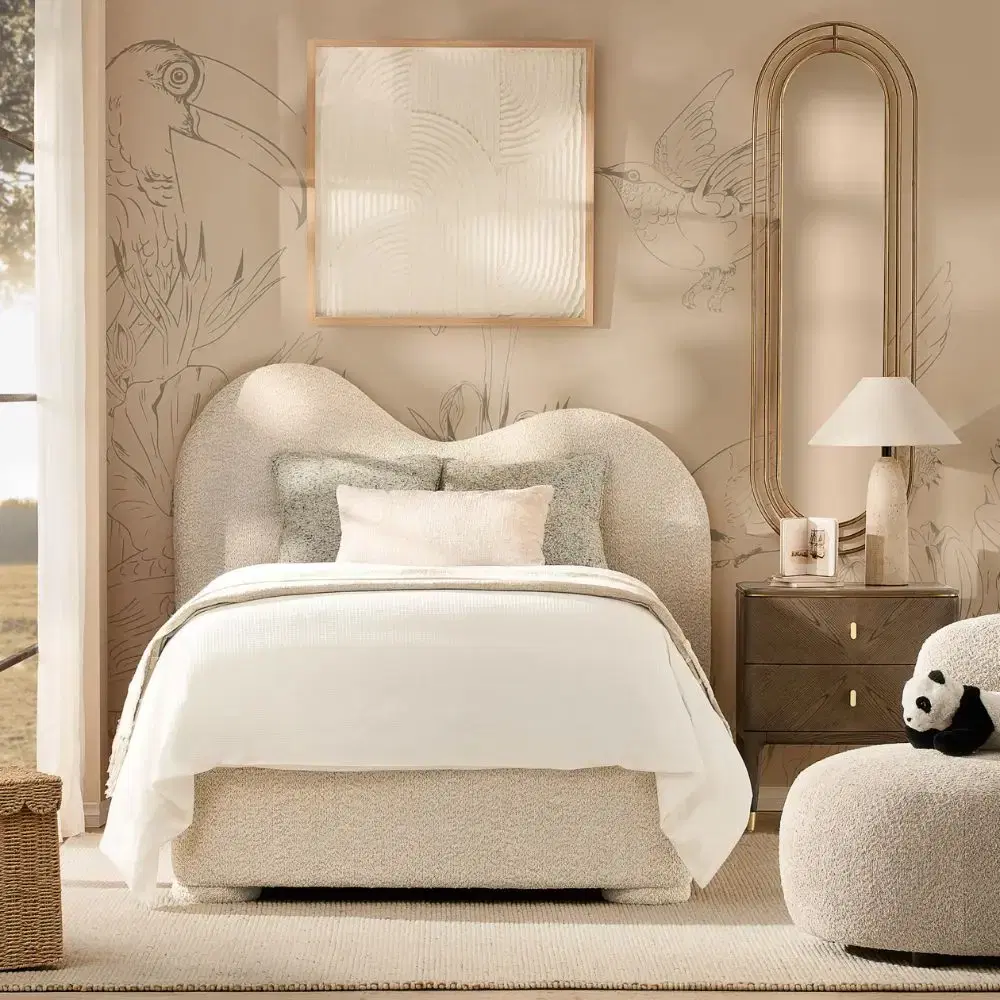 Poppy Stone Cream King Single Bed