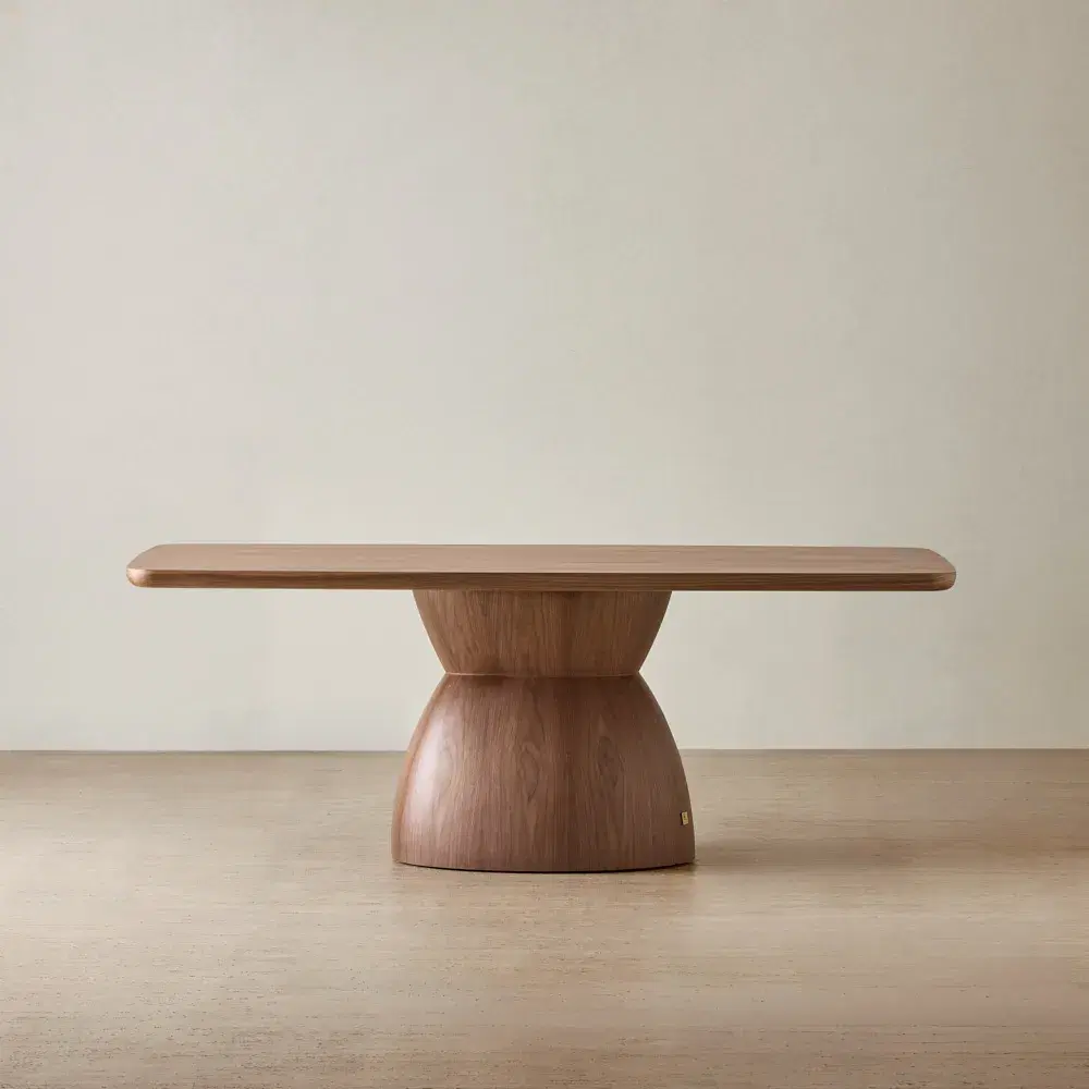 Xavier Walnut Brown Wooden Rectangular Dining Table - 200x100cm