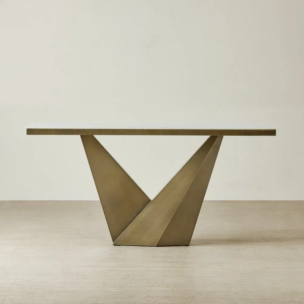 Vania Statuario White Sintered Stone Console Table