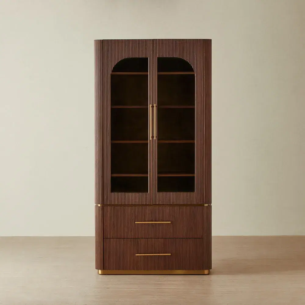 San Pierre II Walnut Veneer High Cabinet