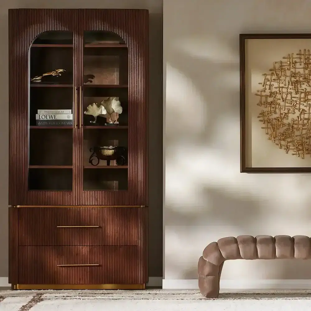 San Pierre II Walnut Veneer High Cabinet