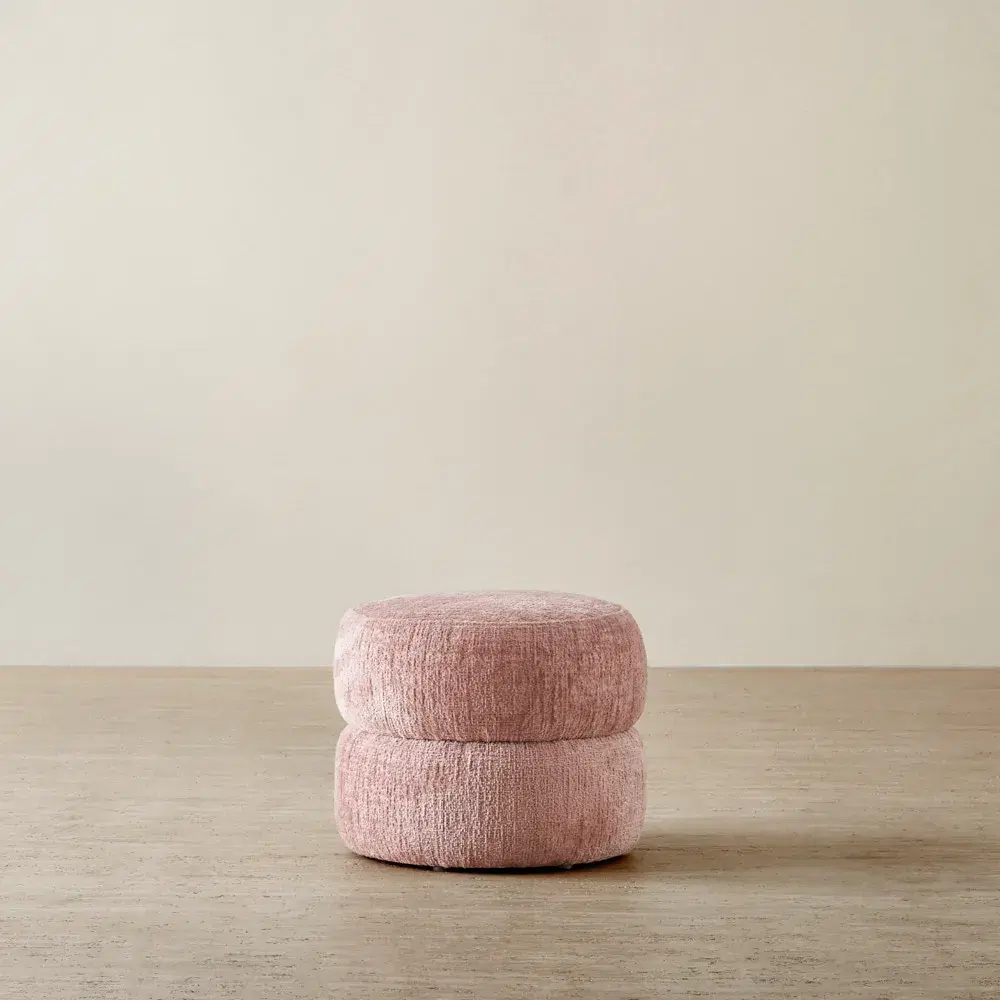 Polly Kids Dusty Pink Chenille Fabric Play Stool