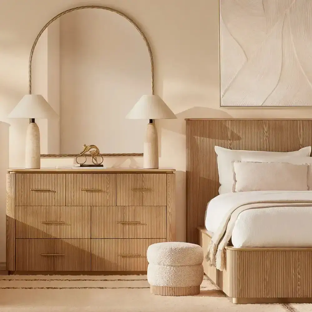 San Pierre Light Brown Ash Double Bed