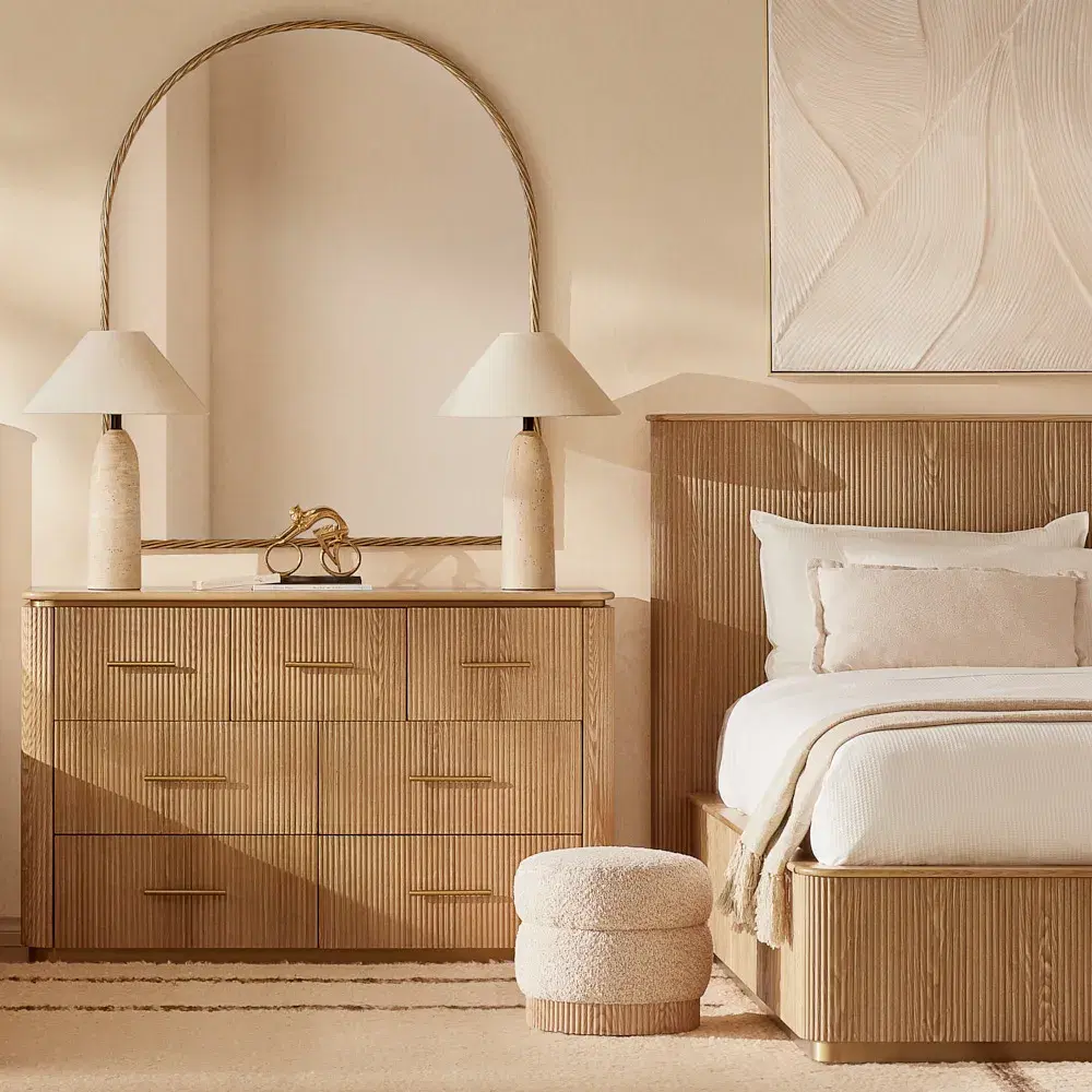 Pixie Mid Beige Kids Play Stool in Light Brown Ash Base