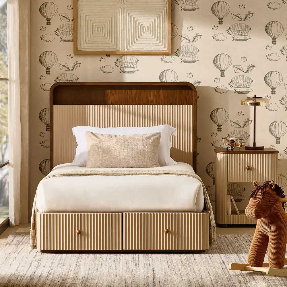Harper Beige Kids King Single Bed