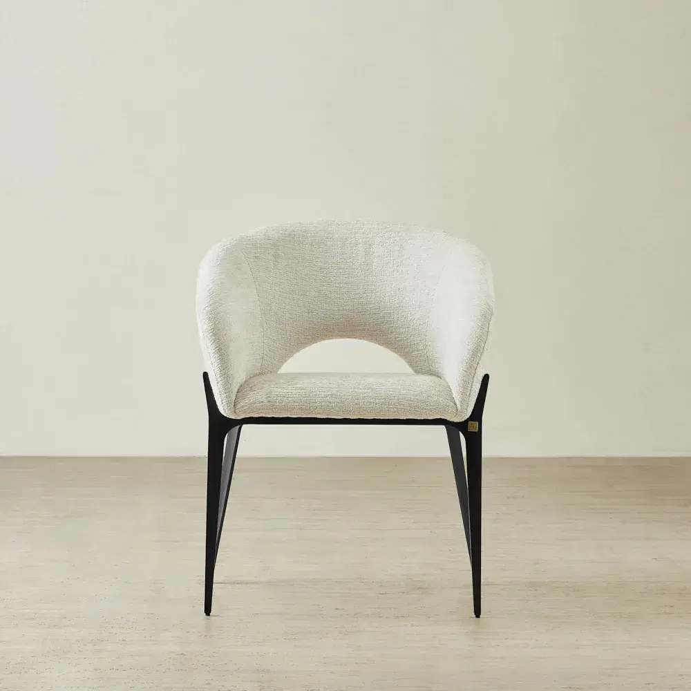 Polina Fusion Grey Fabric Dining Chair - Black Legs