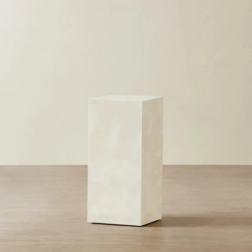 Santorini Snow Glossy Sintered Stone Medium Plinth 35x35x65cm