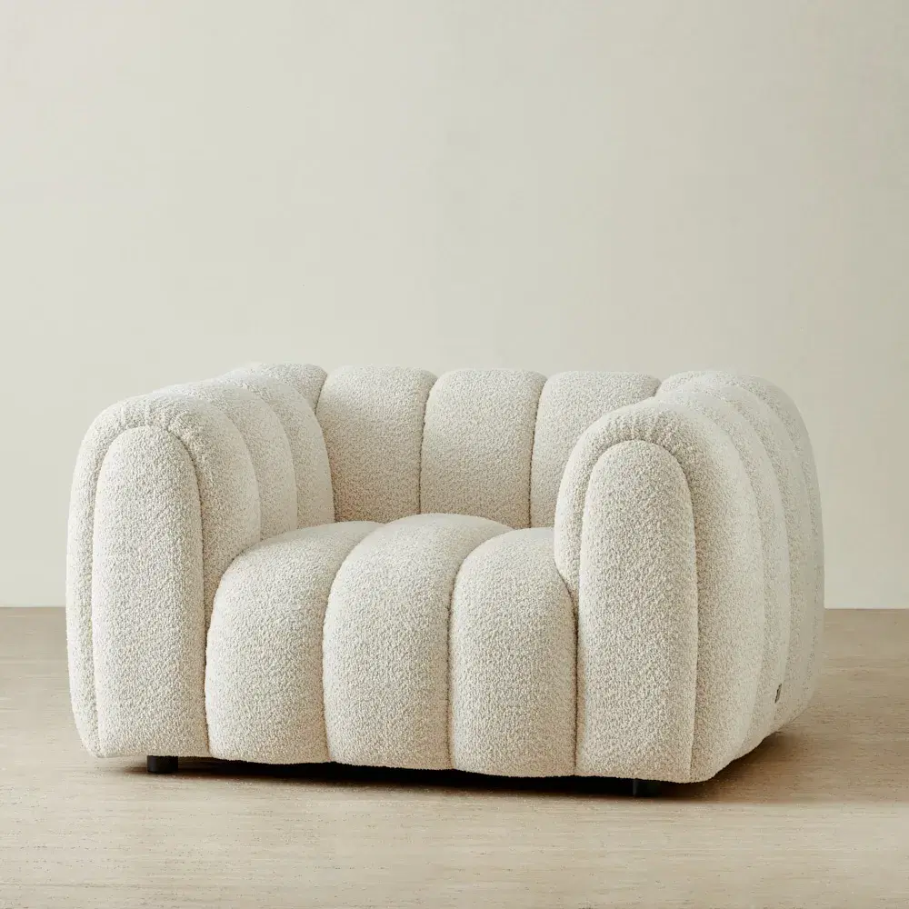 Gabriella Stone Cream Woven Fabric Occasional Chair