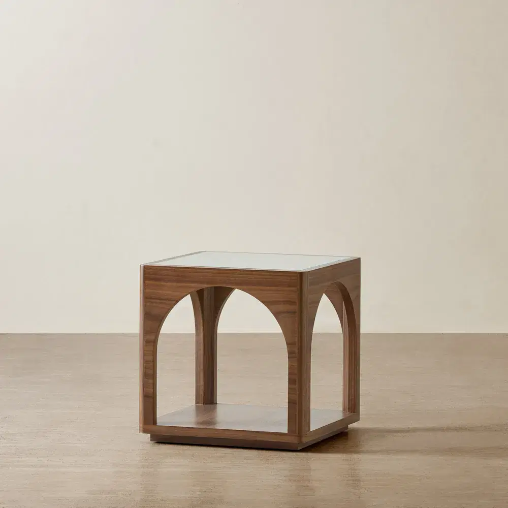 Costanza Mocha Walnut Brown Wooden Side Table