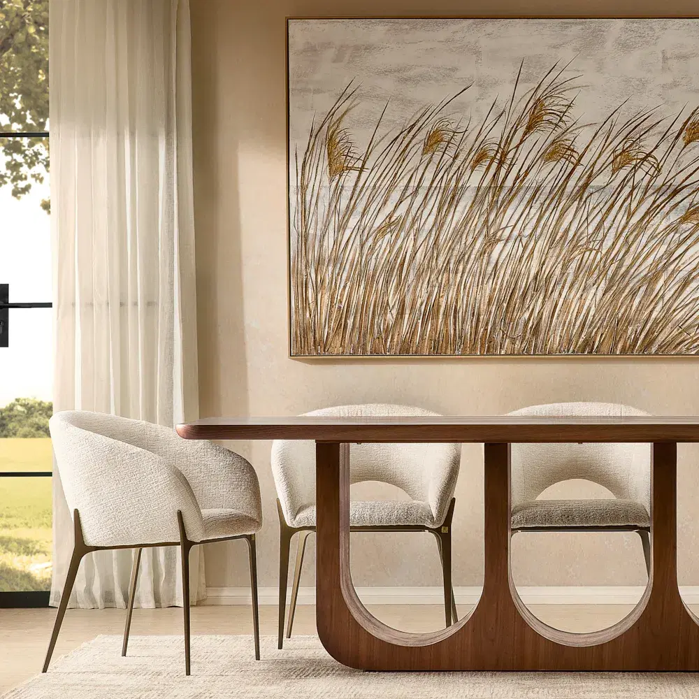 Costanza Mocha Walnut Brown Wooden Dining Table