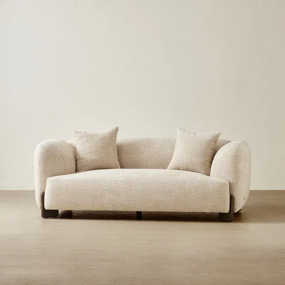 Celia Mid Beige 2-Seater Woven Fabric Sofa