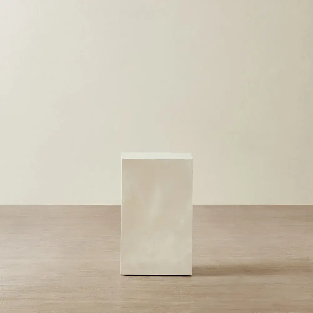	 Santorini Snow Glossy Sintered Stone Short Plinth 30x30x50cm