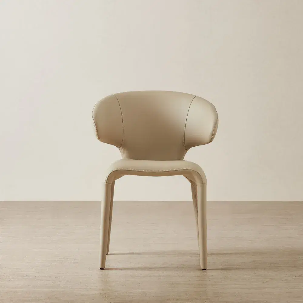 Debra Sand Beige Vegan Leather Dining Chair