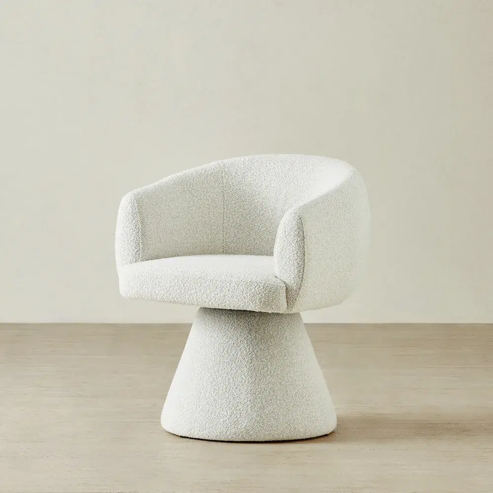 Leona Stone White Swivel Chair