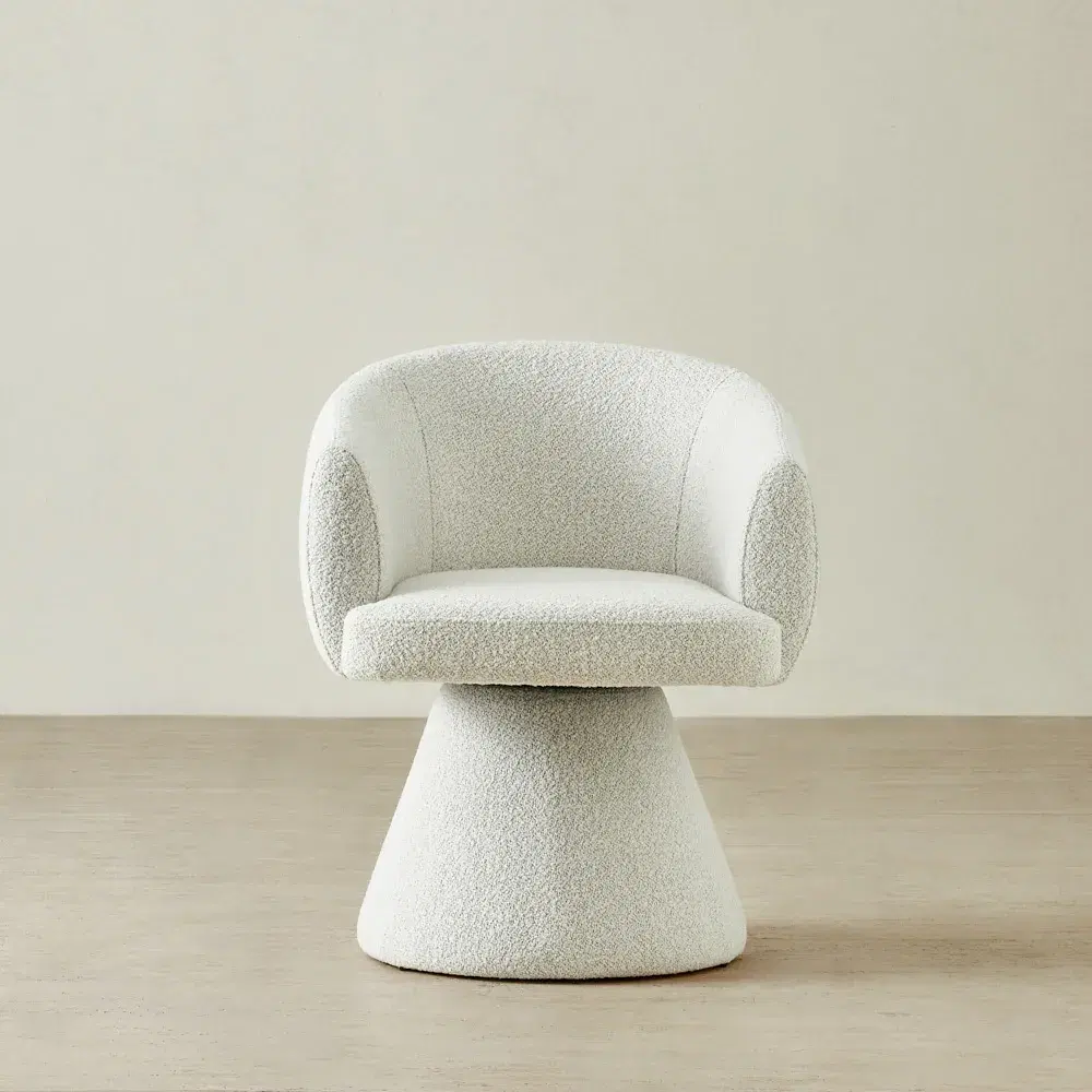 Leona Stone White Swivel Chair