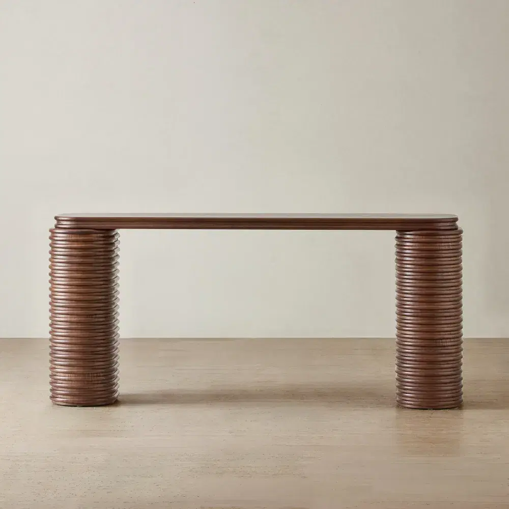 Ophelia Smoky Walnut Veneer Console Table