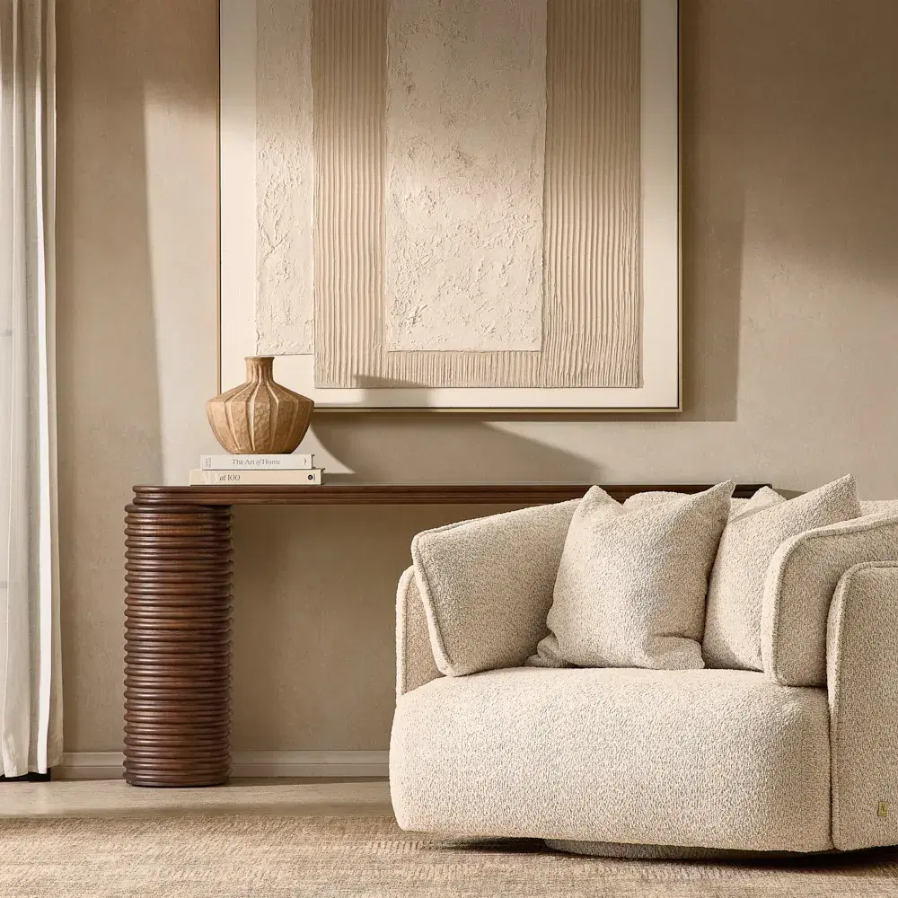 Ophelia Smoky Walnut Veneer Console Table