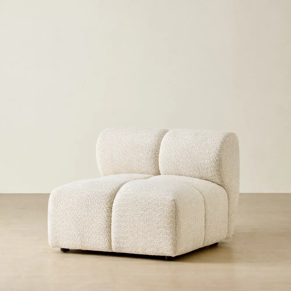 Quincy Stone Cream Woven Fabric Armless Module