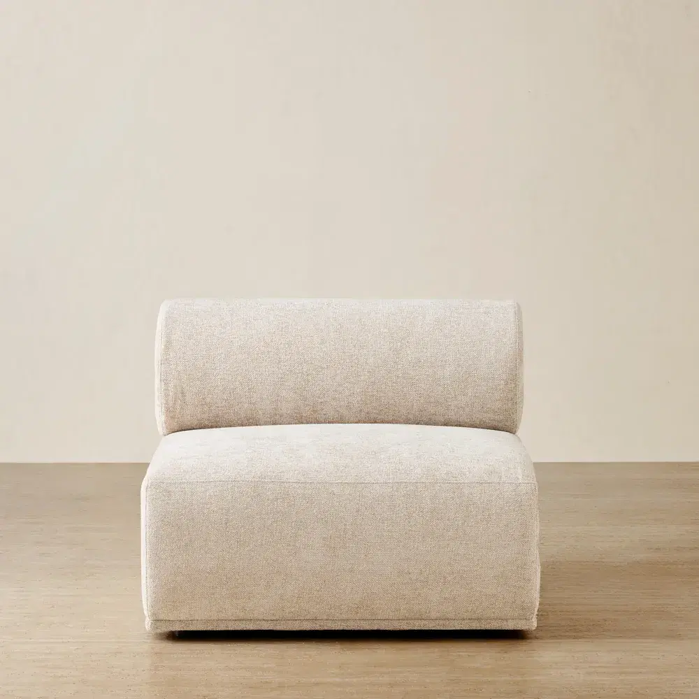 Pebbla Tuscan Sand Fabric Armless Module