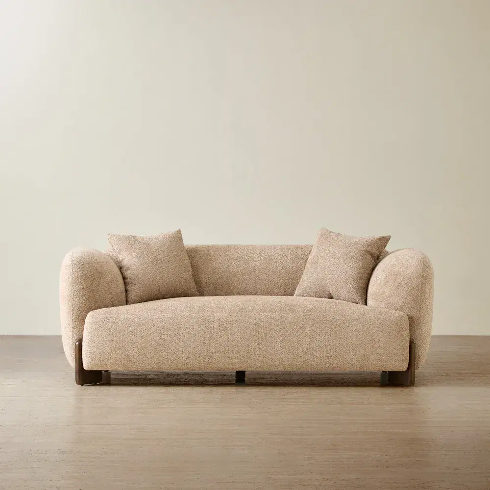 Celia Antelope 2-Seater Woven Fabric Sofa