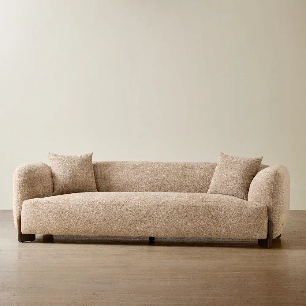 Celia Antelope 3-Seater Woven Fabric Sofa