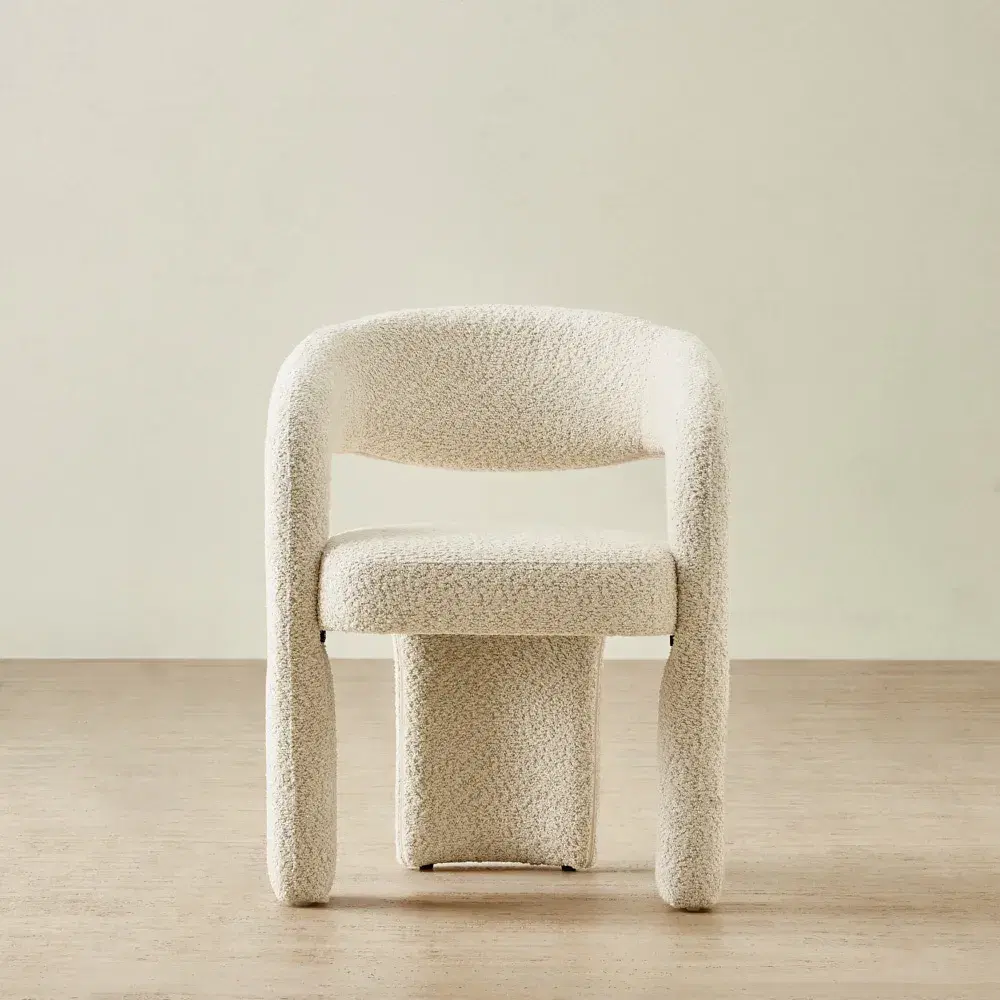 Lyra Stone Cream Woven Fabric Dining Chair