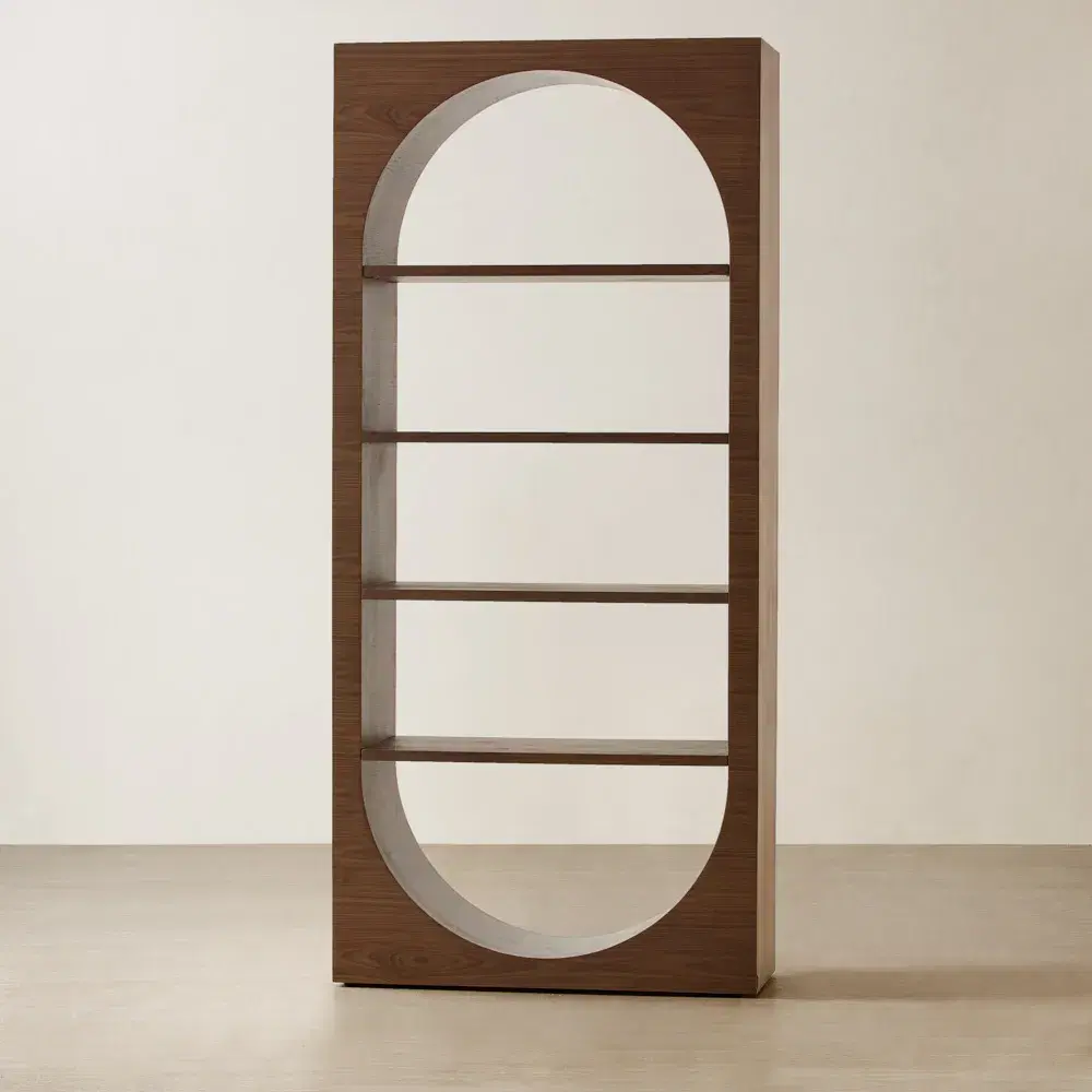 Costanza Mocha Walnut Wooden Bookshelf