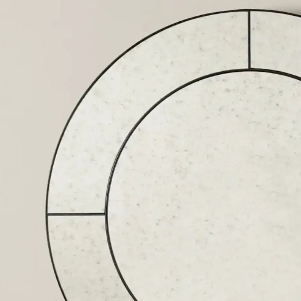 Solveig II Black Round Mirror