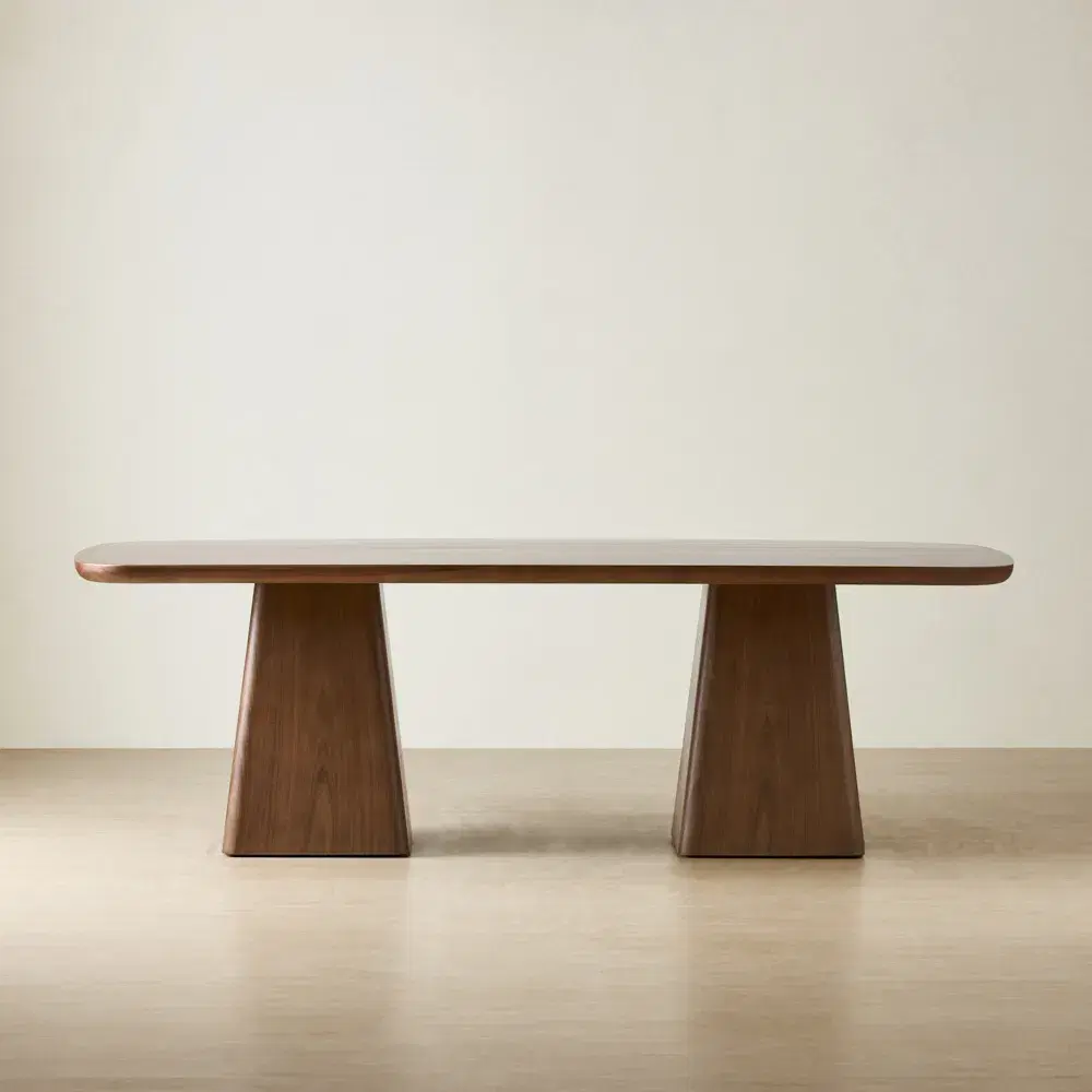 Dunstan Smoky Walnut Veneer Dining Table 240x120cm