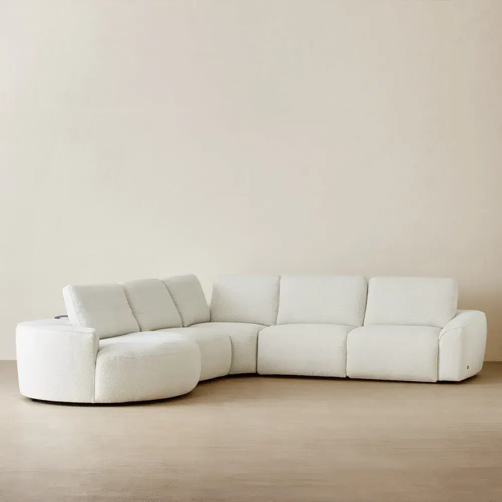 Augusta Stone White Modular Right Arm Recliner