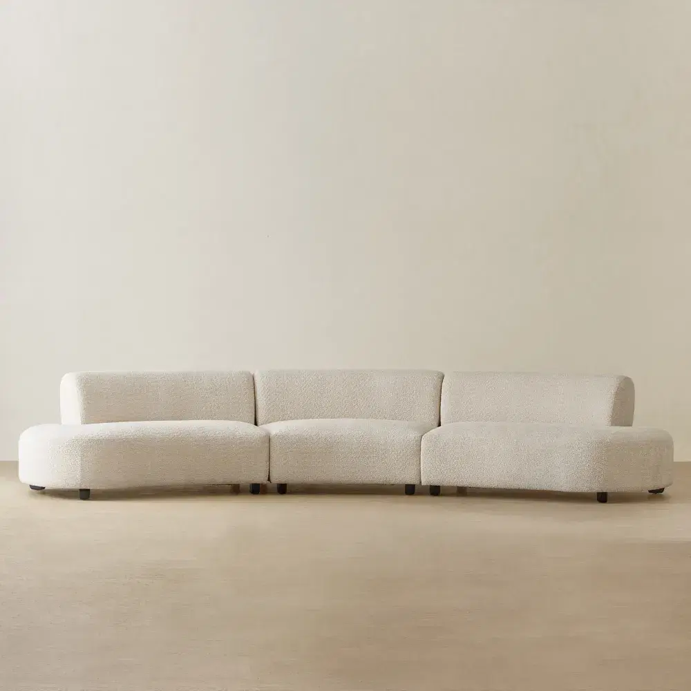 Celestine Stone Cream Woven Fabric Modular Sofa