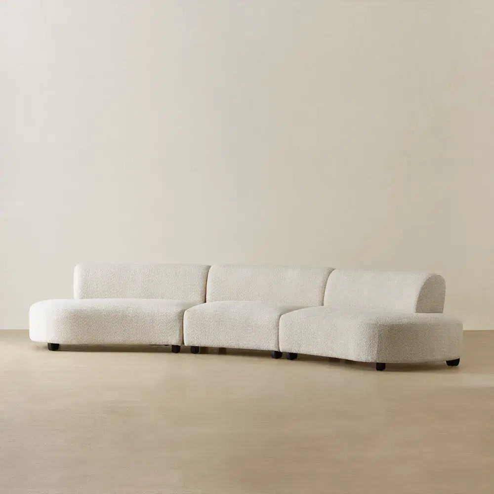 Celestine Stone Cream Woven Fabric Modular Sofa