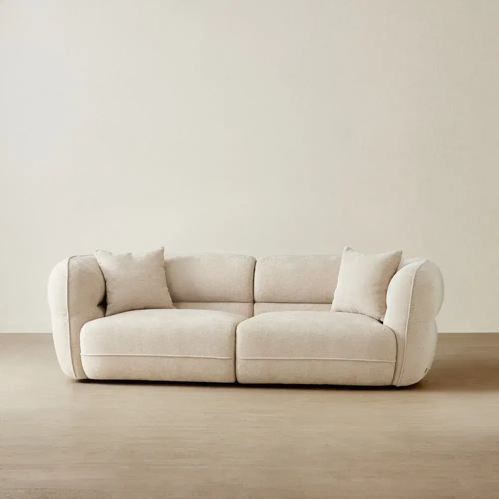 Isabella Cloud Cream 2 Pieces Modular Fabric Sofa