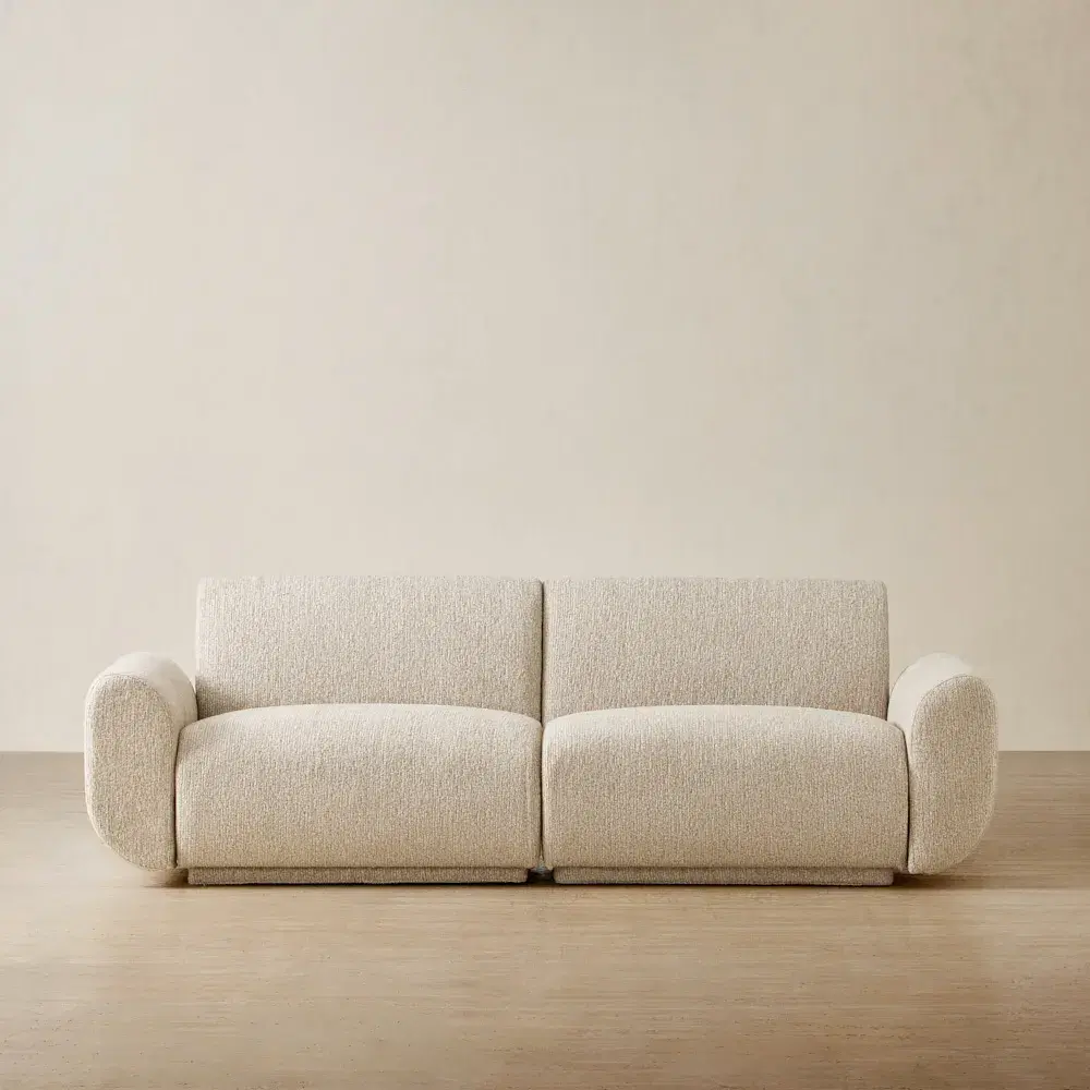 Vero Dusty Beige Fabric 2 Pieces Modular Sofa