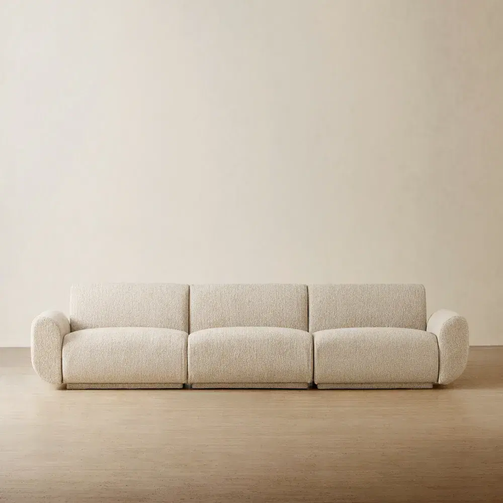 Vero Dusty Beige Fabric 3 Pieces Modular Sofa